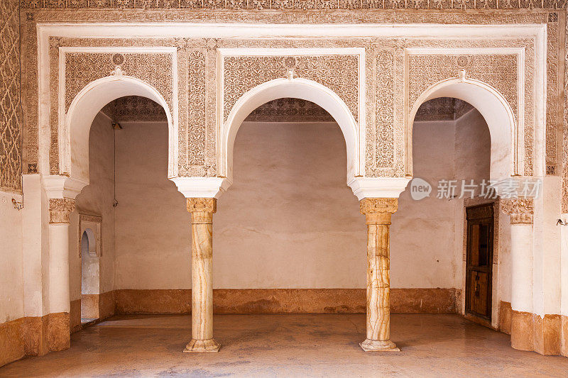 摩洛哥马拉喀什的Ali Ben Youssef Madrassa。